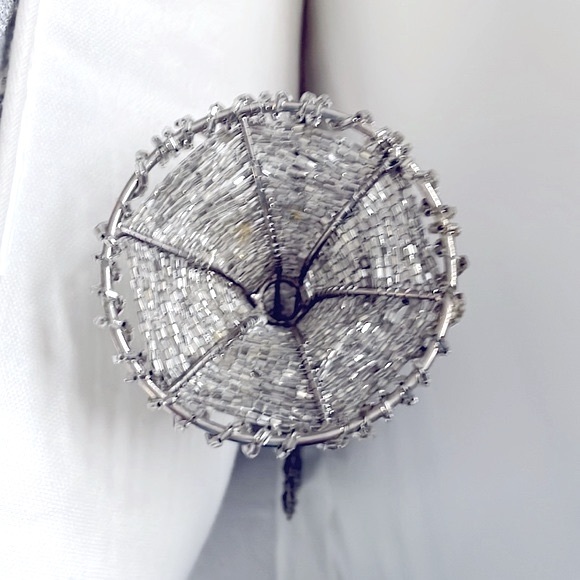 Silver Beaded Tree Topper - Picture 3 of 3